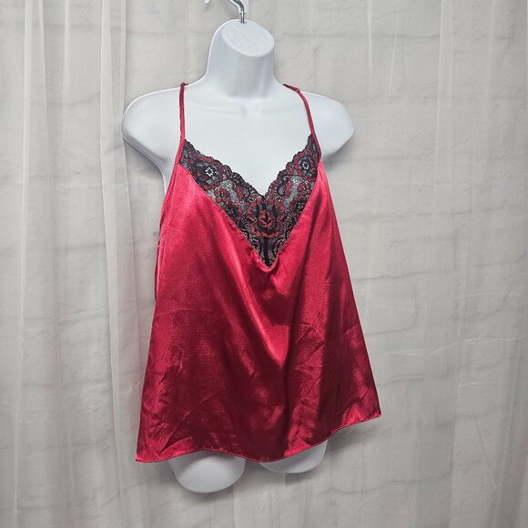 Secret Treasures Tank Cami Red Black Satin Lace Goth Whimsigoth Fairy XL - Picture 3 of 12